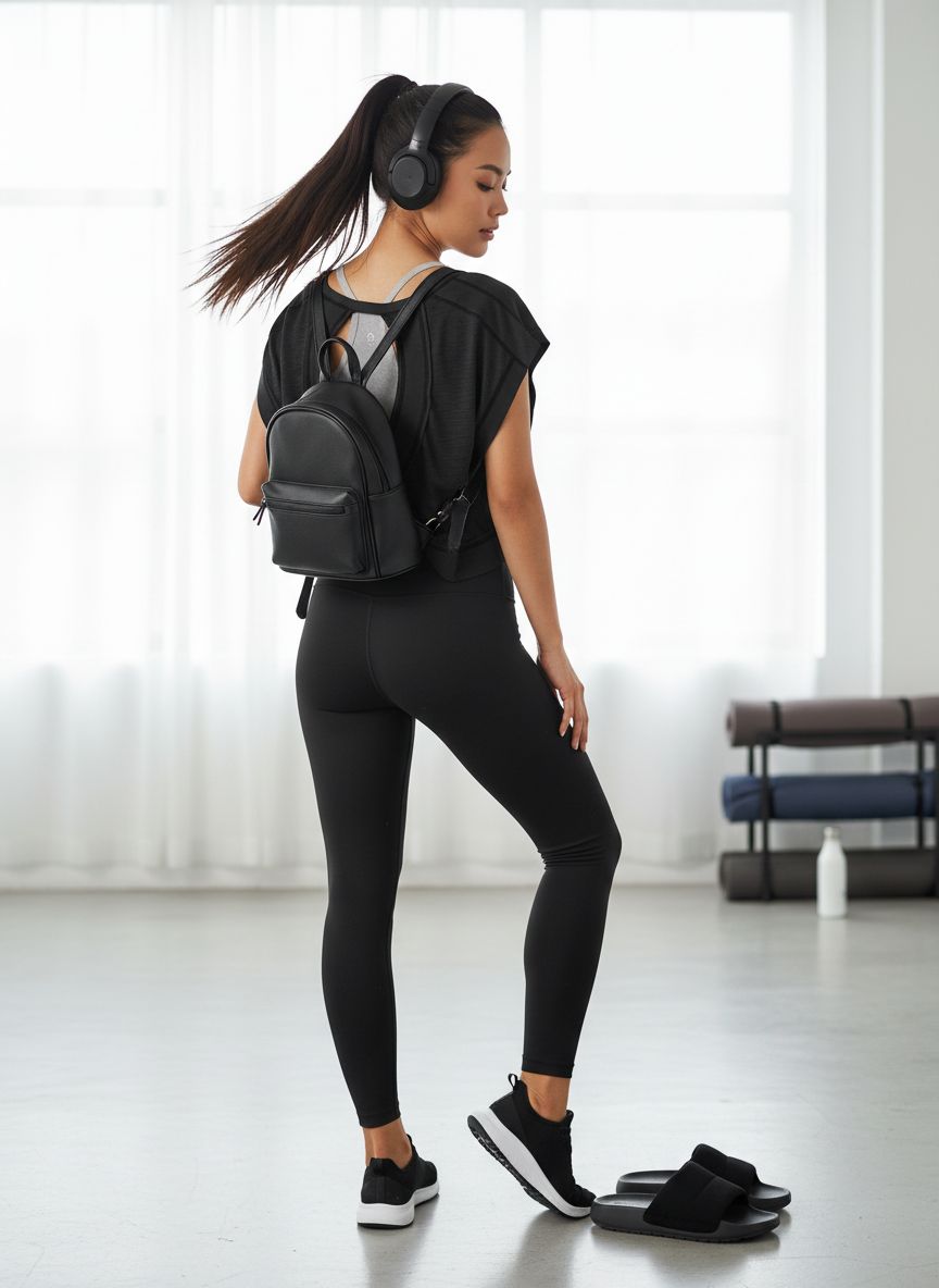 Open back yoga crop top in [color] with relaxed fit and moisture-wicking fabric — view 5