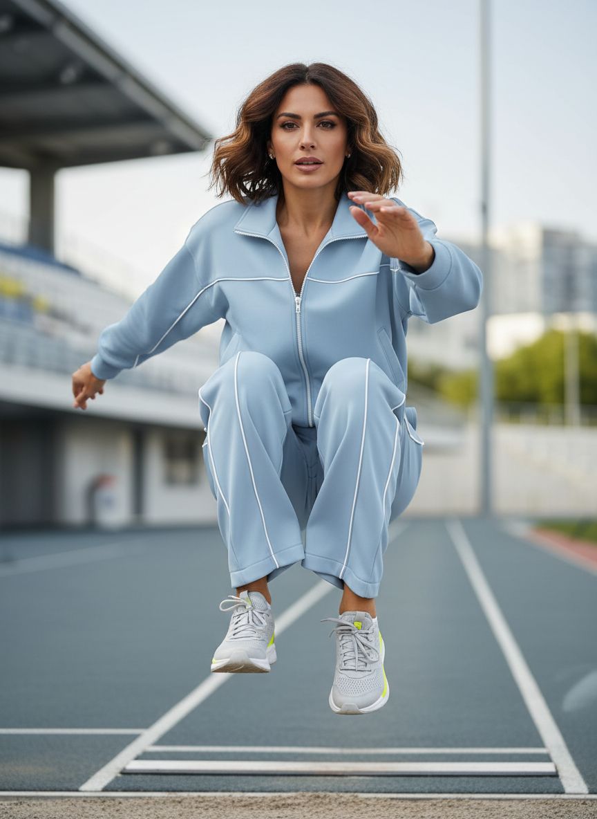 Women's relaxed fit fleece tracksuit in [color] featuring soft brushed fabric, zip-up sweatshirt and jogger pants — view 4a
