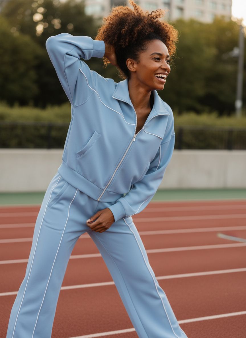 Women's relaxed fit fleece tracksuit in [color] featuring soft brushed fabric, zip-up sweatshirt and jogger pants — view 6a