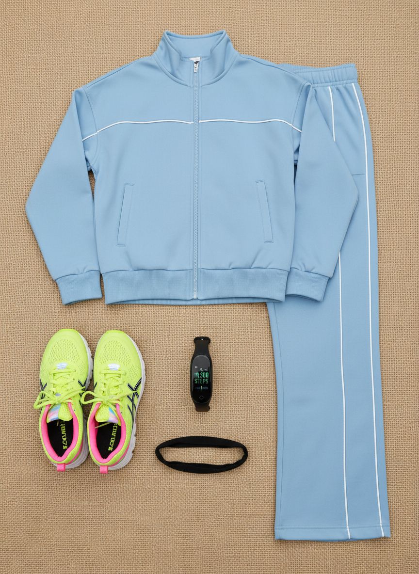 Women's relaxed fit fleece tracksuit in [color] featuring soft brushed fabric, zip-up sweatshirt and jogger pants — view 6b