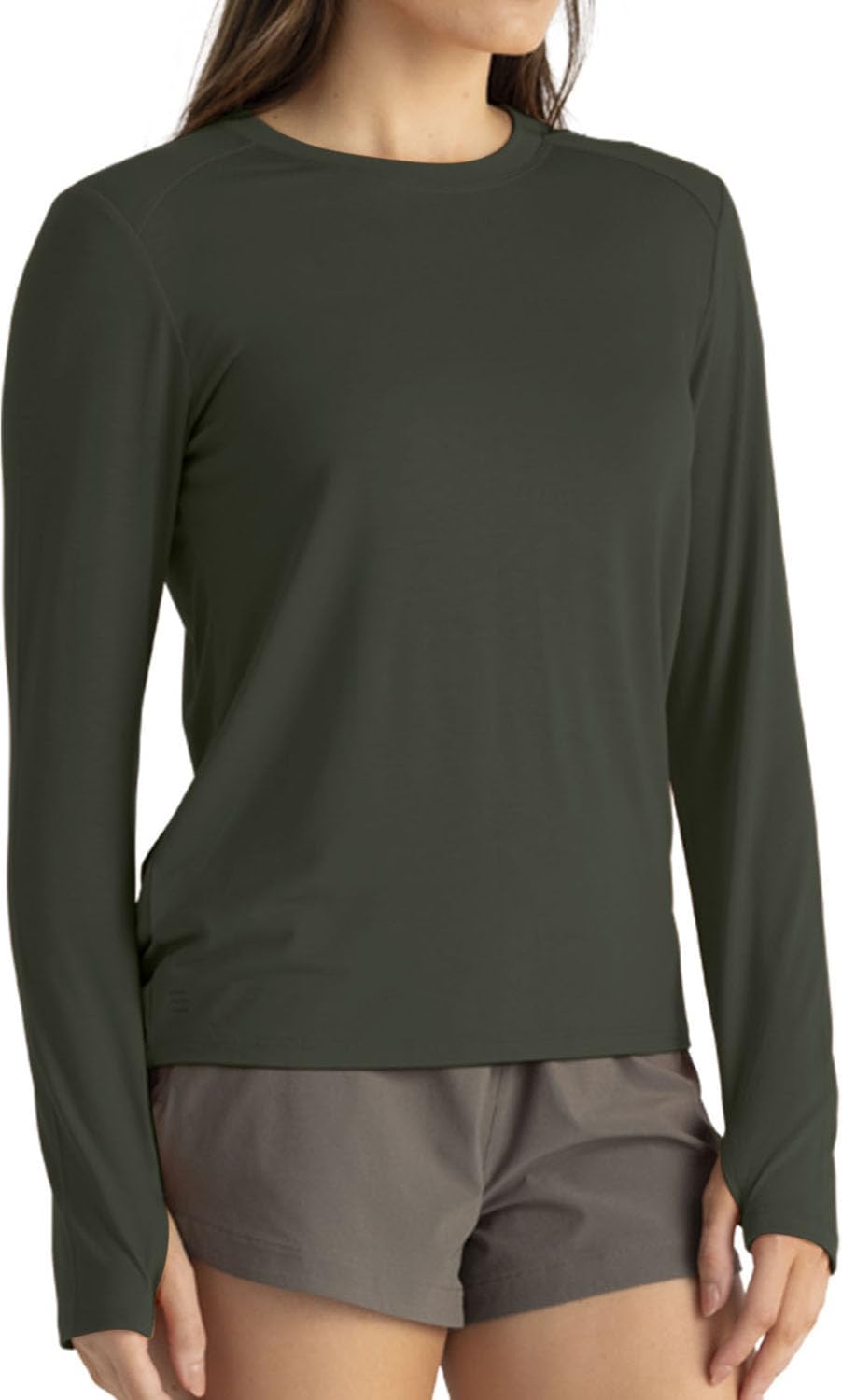 Women's long sleeve sun shirt in {color} with UPF 50+ protection and moisture-wicking fabric — view 4