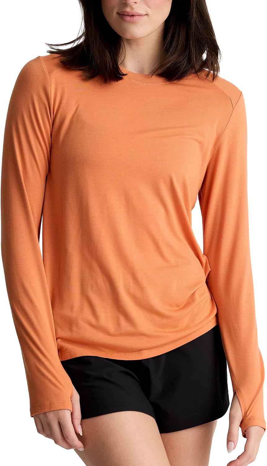 Women's long sleeve sun shirt in {color} with UPF 50+ protection and moisture-wicking fabric — view 2