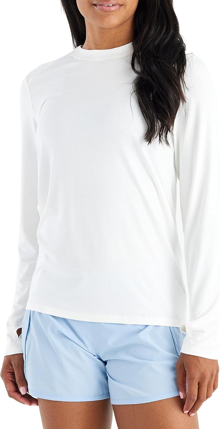 Women's long sleeve sun shirt in {color} with UPF 50+ protection and moisture-wicking fabric — view 3