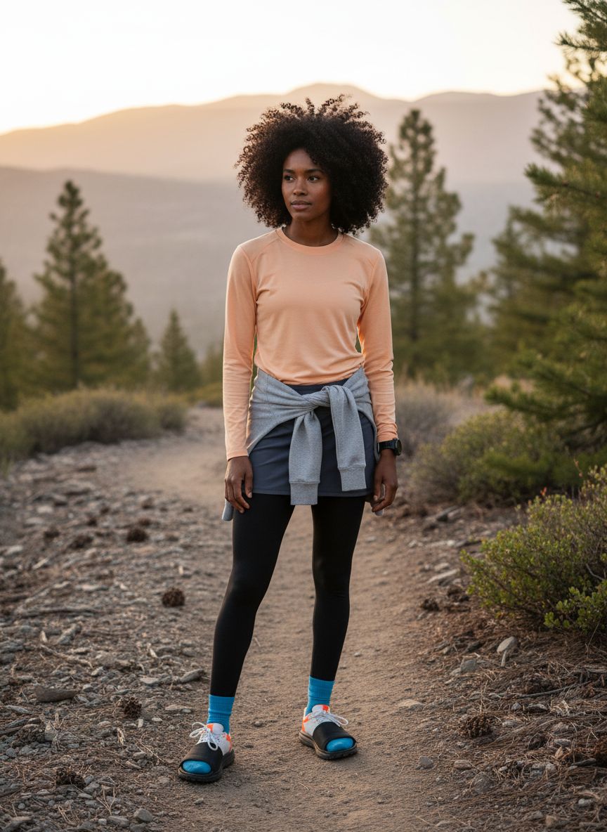 Women's long sleeve sun shirt in {color} with UPF 50+ protection and moisture-wicking fabric — view 5