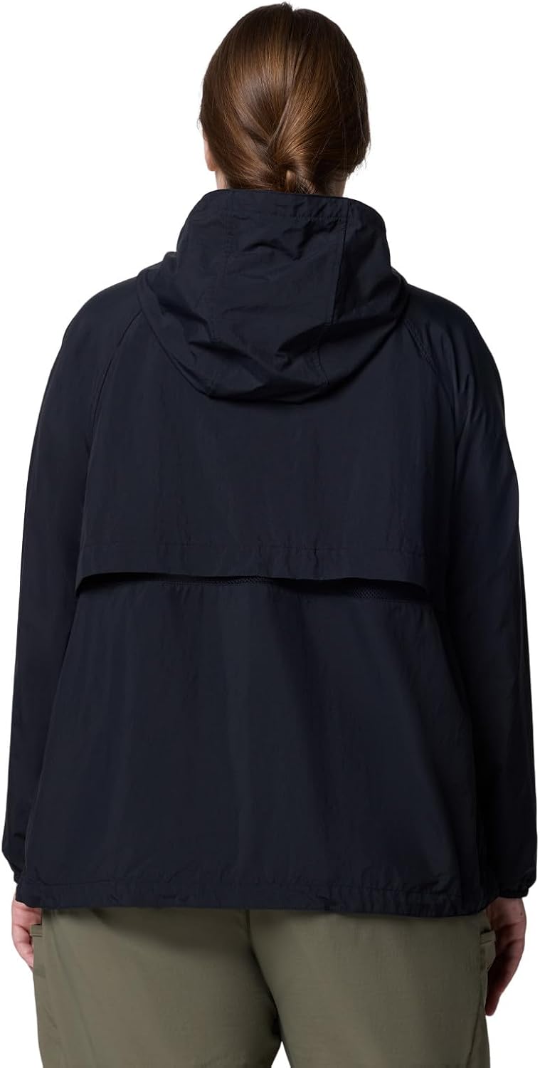 Columbia Spire Valley windbreaker in black, featuring weather-shell windproof fabric for outdoor activities — view 2