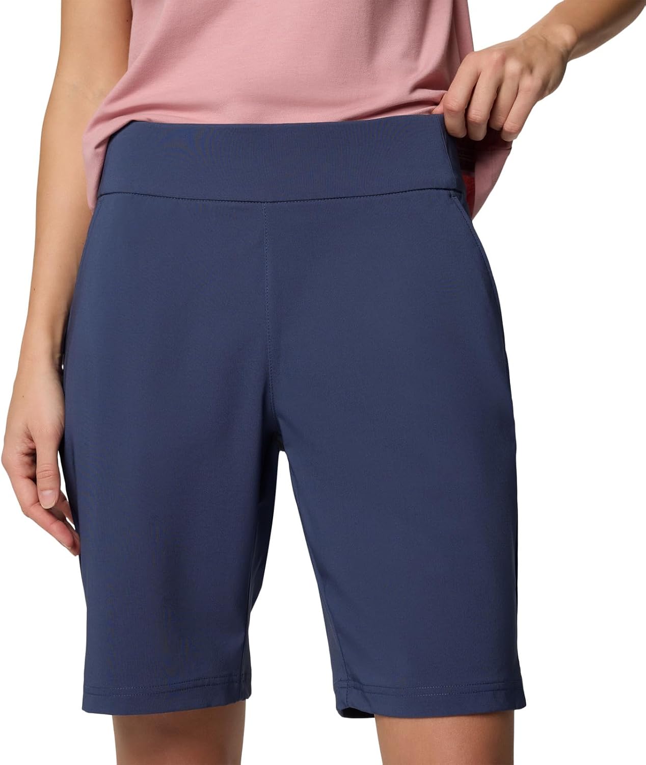 Columbia All Seasons Long Shorts in black with moisture-wicking weather-resistant fabric, relaxed fit for outdoor activities — view 4
