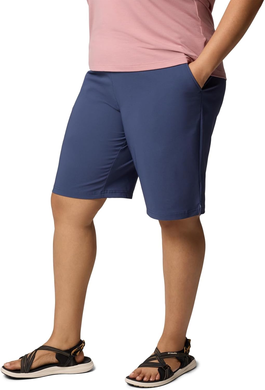 Columbia All Seasons Long Shorts in black with moisture-wicking weather-resistant fabric, relaxed fit for outdoor activities — view 4