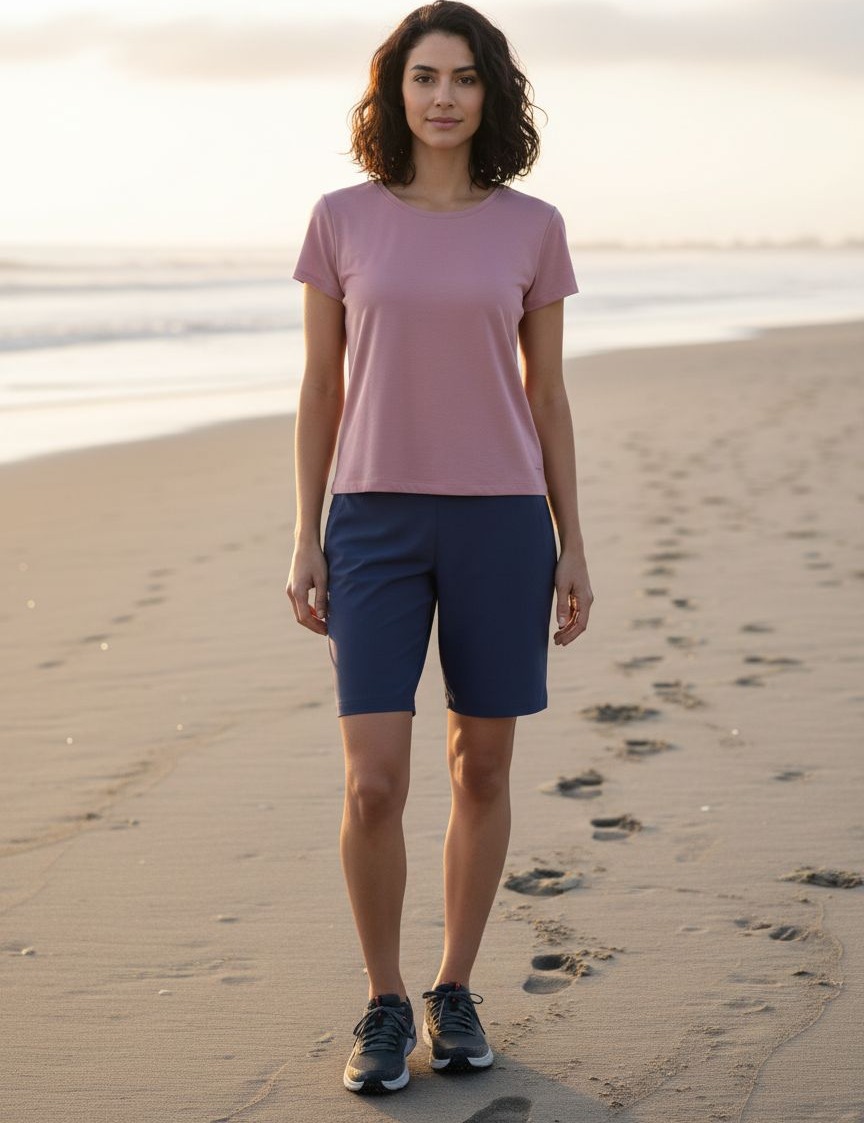 Columbia All Seasons Long Shorts in black with moisture-wicking weather-resistant fabric, relaxed fit for outdoor activities
