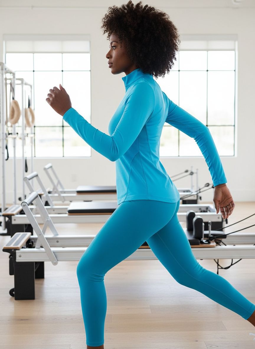 UPF 50+ cooling mock neck athleisure top in {color} with moisture-wicking fabric — view 2a