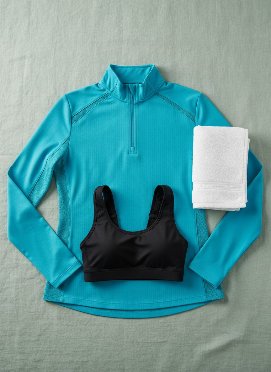 UPF 50+ cooling mock neck athleisure top in {color} with moisture-wicking fabric — view 6