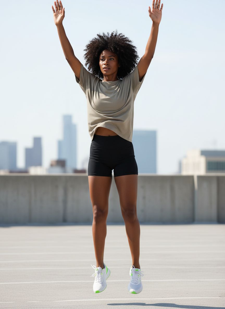 Oversized crew neck t-shirt in {color}, moisture-wicking fabric, relaxed fit for athleisure wear — view 3