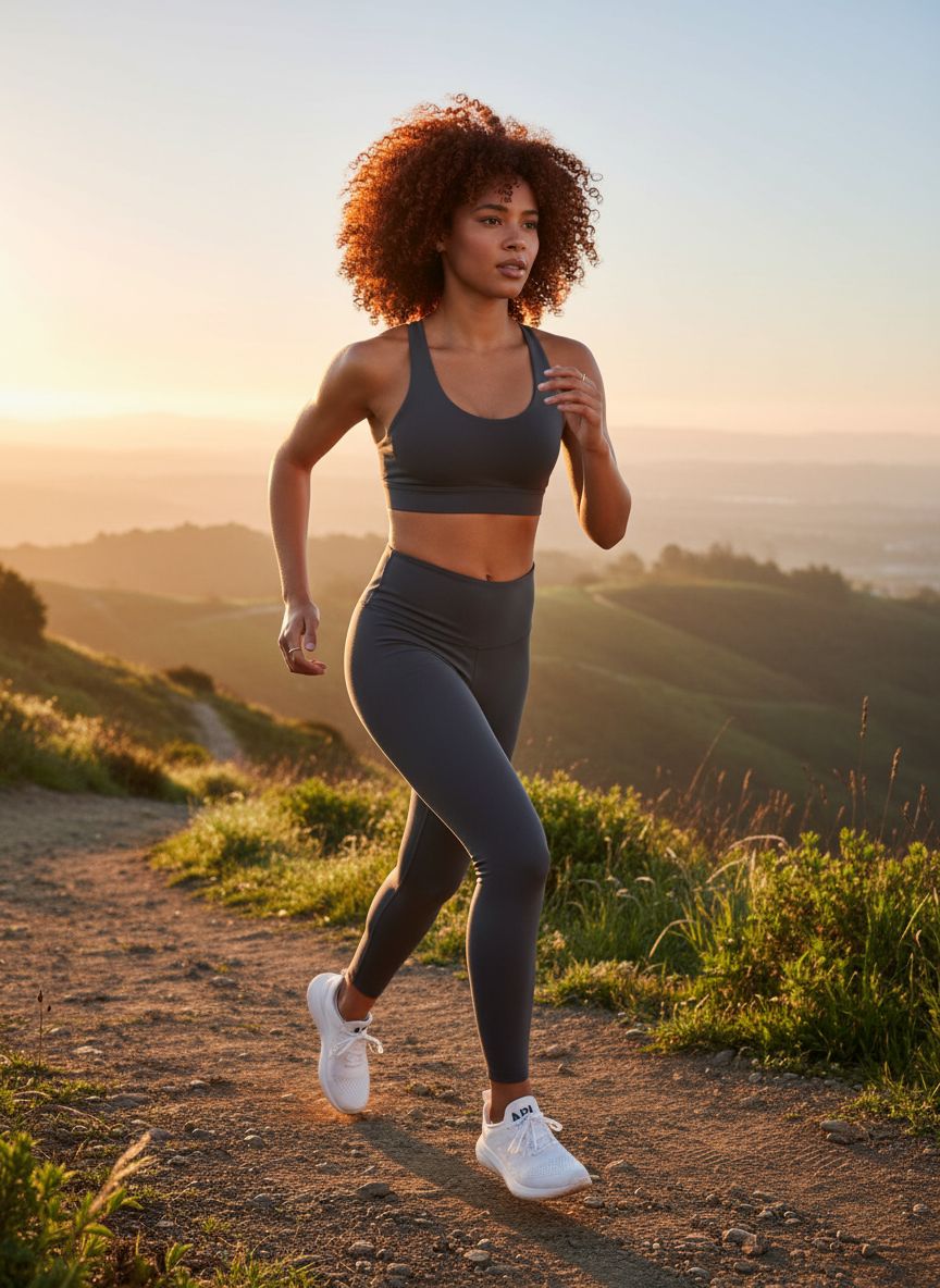 Black high-waisted 7/8 yoga leggings with moisture-wicking fabric, front view โ view 4a