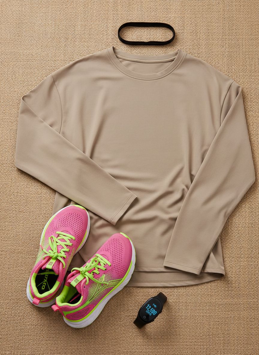 Black oversized long sleeve athleisure top with moisture-wicking fabric — view 6b