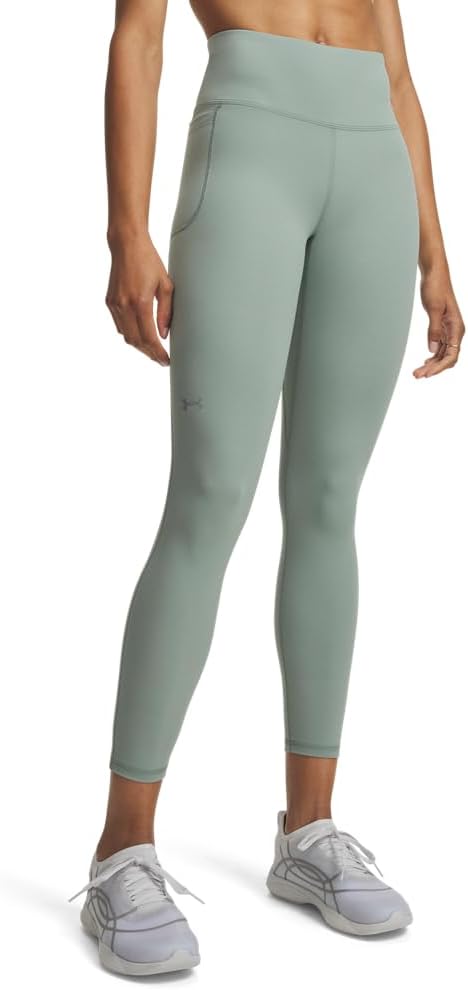 Under Armour Women's Movement Ankle Leggings in black with four-way stretch fabric, front view — view 1