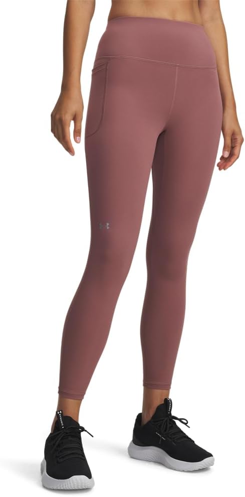 Under Armour Women's Movement Ankle Leggings in black with four-way stretch fabric, front view — view 2