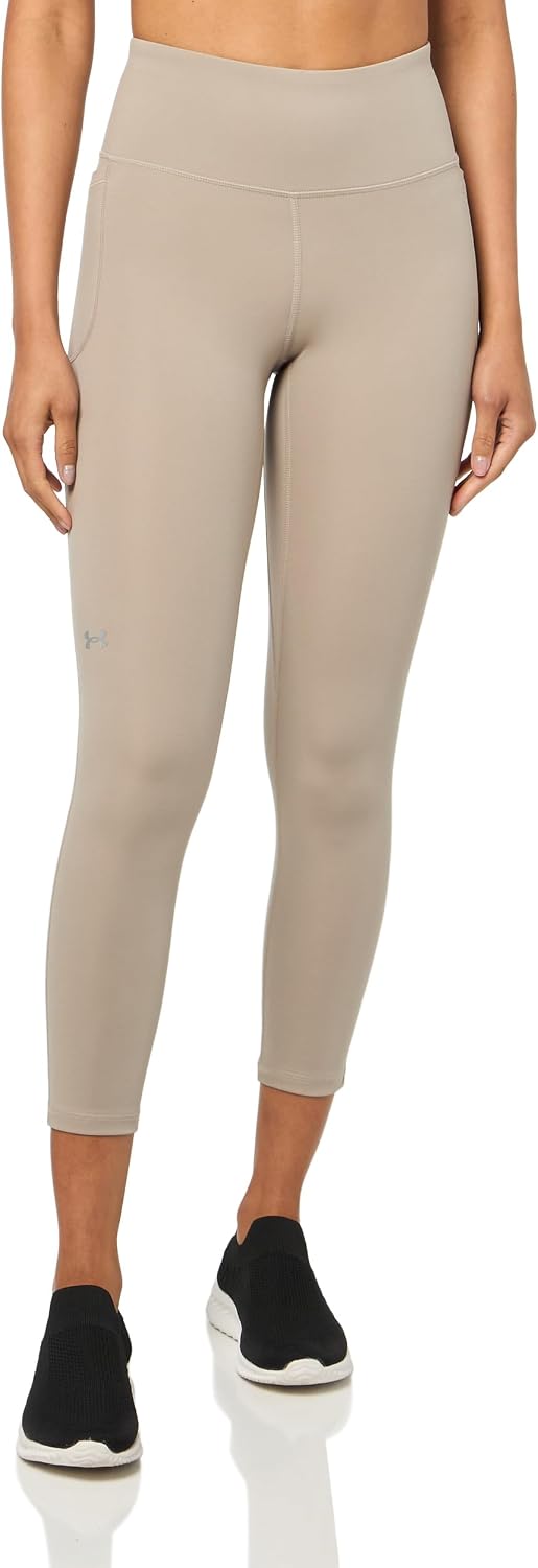Under Armour Women's Movement Ankle Leggings in black with four-way stretch fabric, front view — view 3
