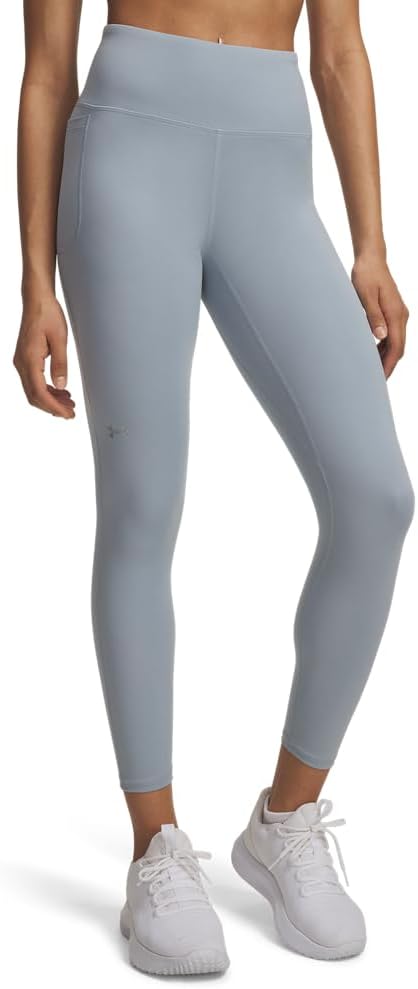 Under Armour Women's Movement Ankle Leggings in black with four-way stretch fabric, front view — view 4