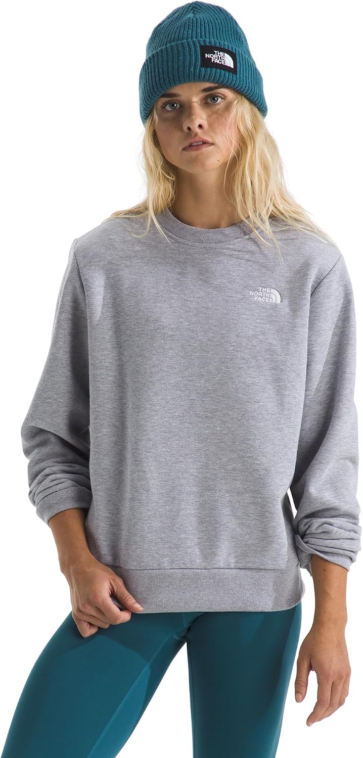 Black relaxed-fit crew hoodie in soft brushed fleece, perfect for athleisure styling — view 1