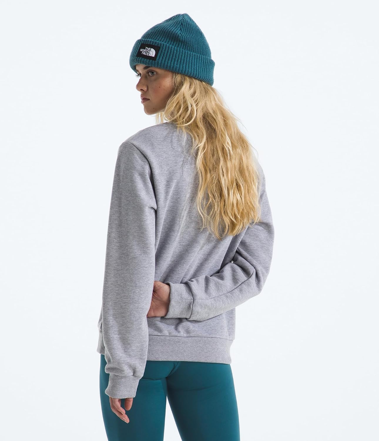 Black relaxed-fit crew hoodie in soft brushed fleece, perfect for athleisure styling — view 3
