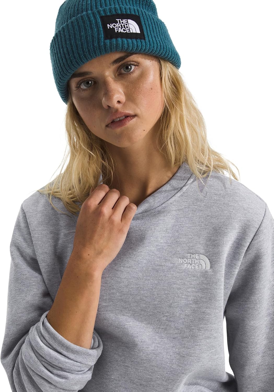 Black relaxed-fit crew hoodie in soft brushed fleece, perfect for athleisure styling — view 4