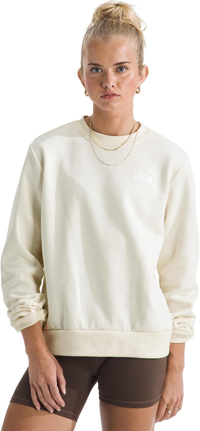 Black relaxed-fit crew hoodie in soft brushed fleece, perfect for athleisure styling — view 1