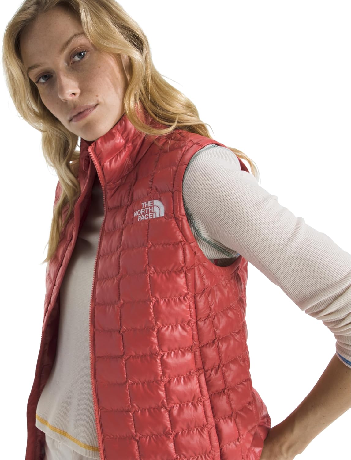 Lightweight Thermoball vest in {color} with synthetic insulation, front zip closure and fitted cut for outdoor layering — view 2