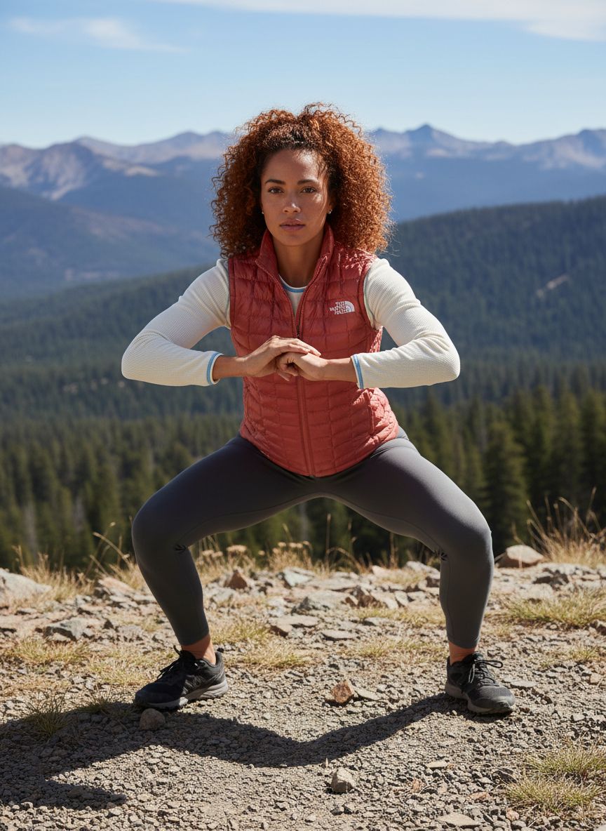 Lightweight Thermoball vest in {color} with synthetic insulation, front zip closure and fitted cut for outdoor layering — view 4a