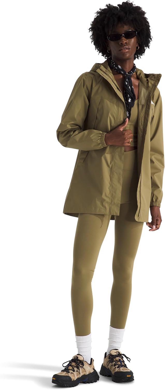 Black waterproof rain parka with seam-sealed construction and adjustable hood, displayed on white background — view 4