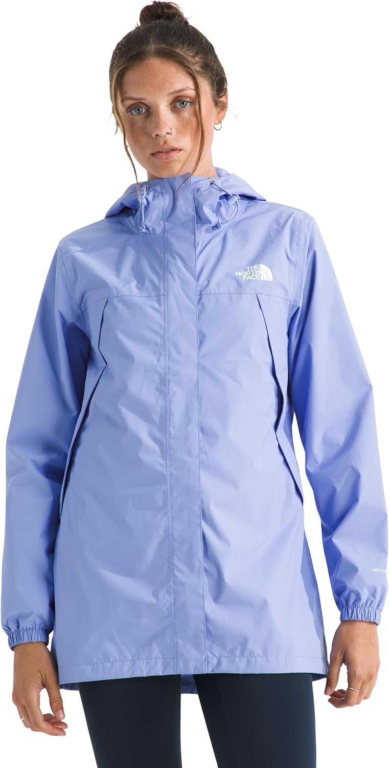 Black waterproof rain parka with seam-sealed construction and adjustable hood, displayed on white background — view 4