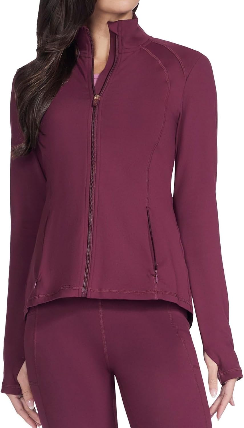 Black relaxed-fit brushed fleece athleisure jacket with moisture-wicking technology โ view 3