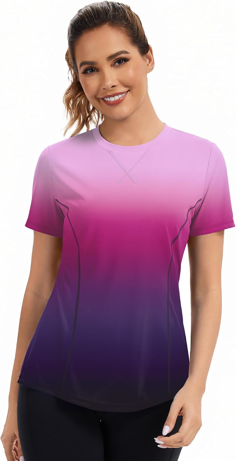 Fitted short sleeve running top in {color} with UPF50+ sun protection and quick-dry fabric technology — view 2