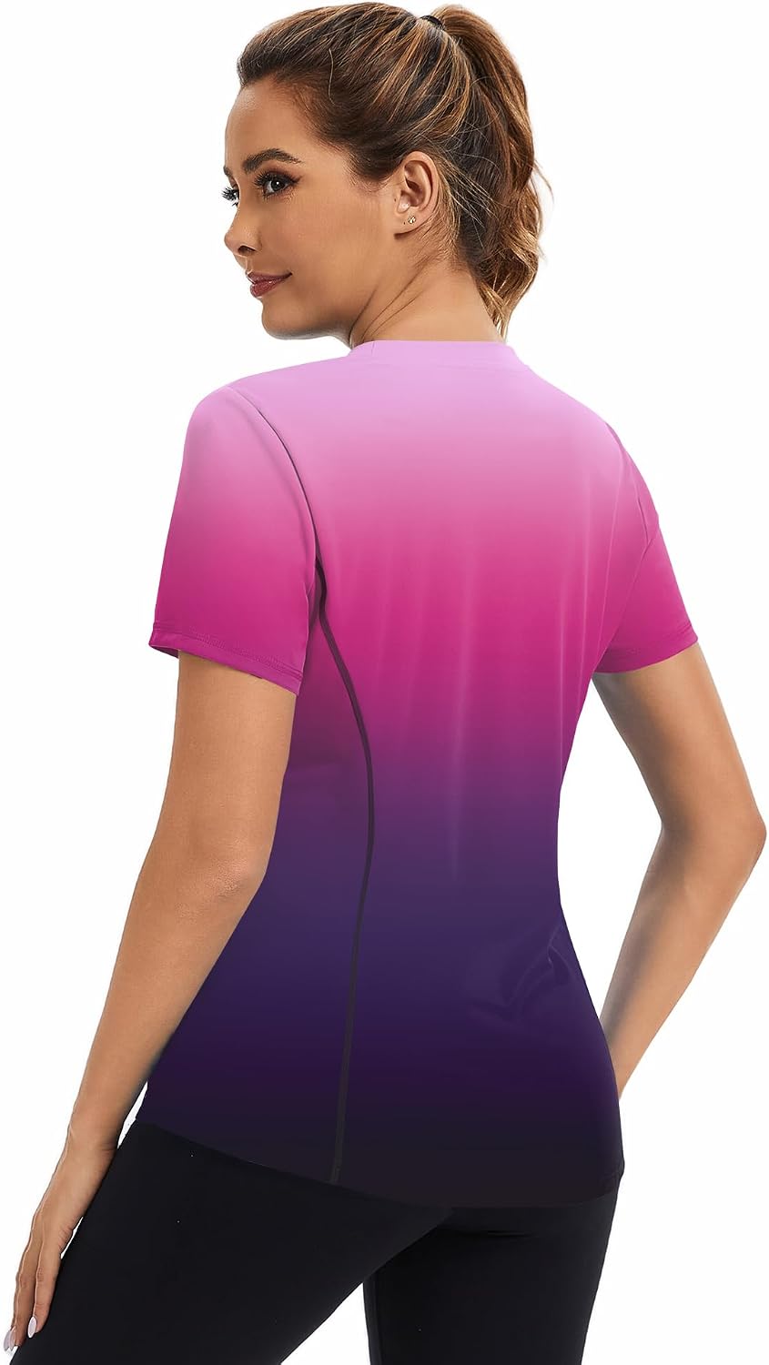 Fitted short sleeve running top in {color} with UPF50+ sun protection and quick-dry fabric technology — view 4