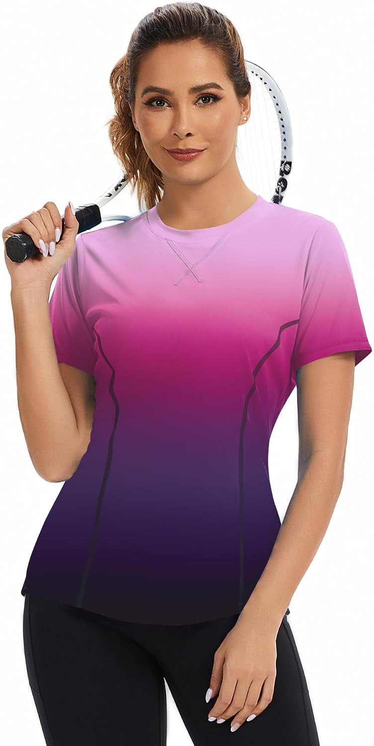 Fitted short sleeve running top in {color} with UPF50+ sun protection and quick-dry fabric technology — view 1