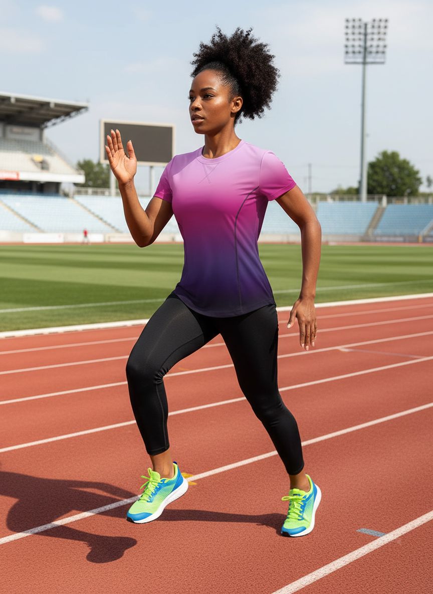 Fitted short sleeve running top in {color} with UPF50+ sun protection and quick-dry fabric technology — view 4a
