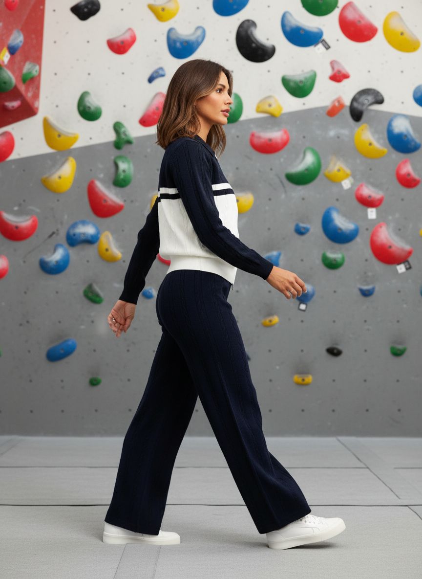 Women's {color} soft brushed fleece tracksuit set with zip-up top and wide-leg sweatpants — view 2a