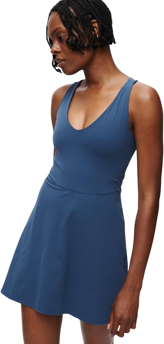 Outdoor Voices Volley Dress in {color} with built-in shorts liner and moisture-wicking fabric — view 1