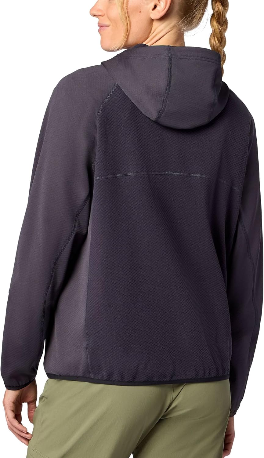 Marmot Rockbound fleece hoody in charcoal grey with weather-resistant brushed fabric, shown in relaxed fit — view 2