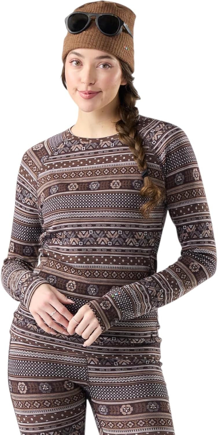 Charcoal grey merino wool thermal crew neck base layer with moisture-wicking fabric, front view on model — view 3