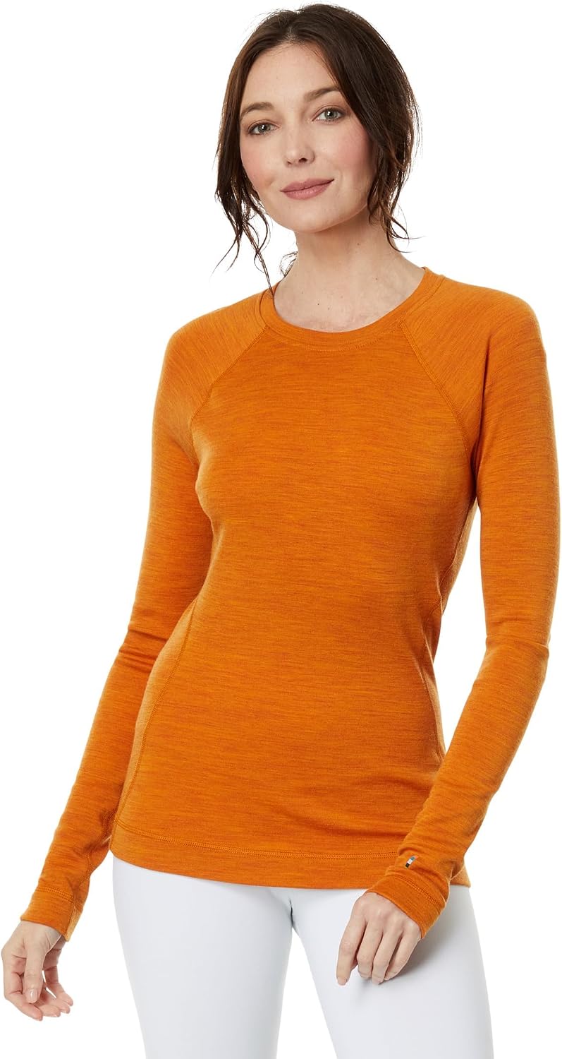 Charcoal grey merino wool thermal crew neck base layer with moisture-wicking fabric, front view on model — view 3