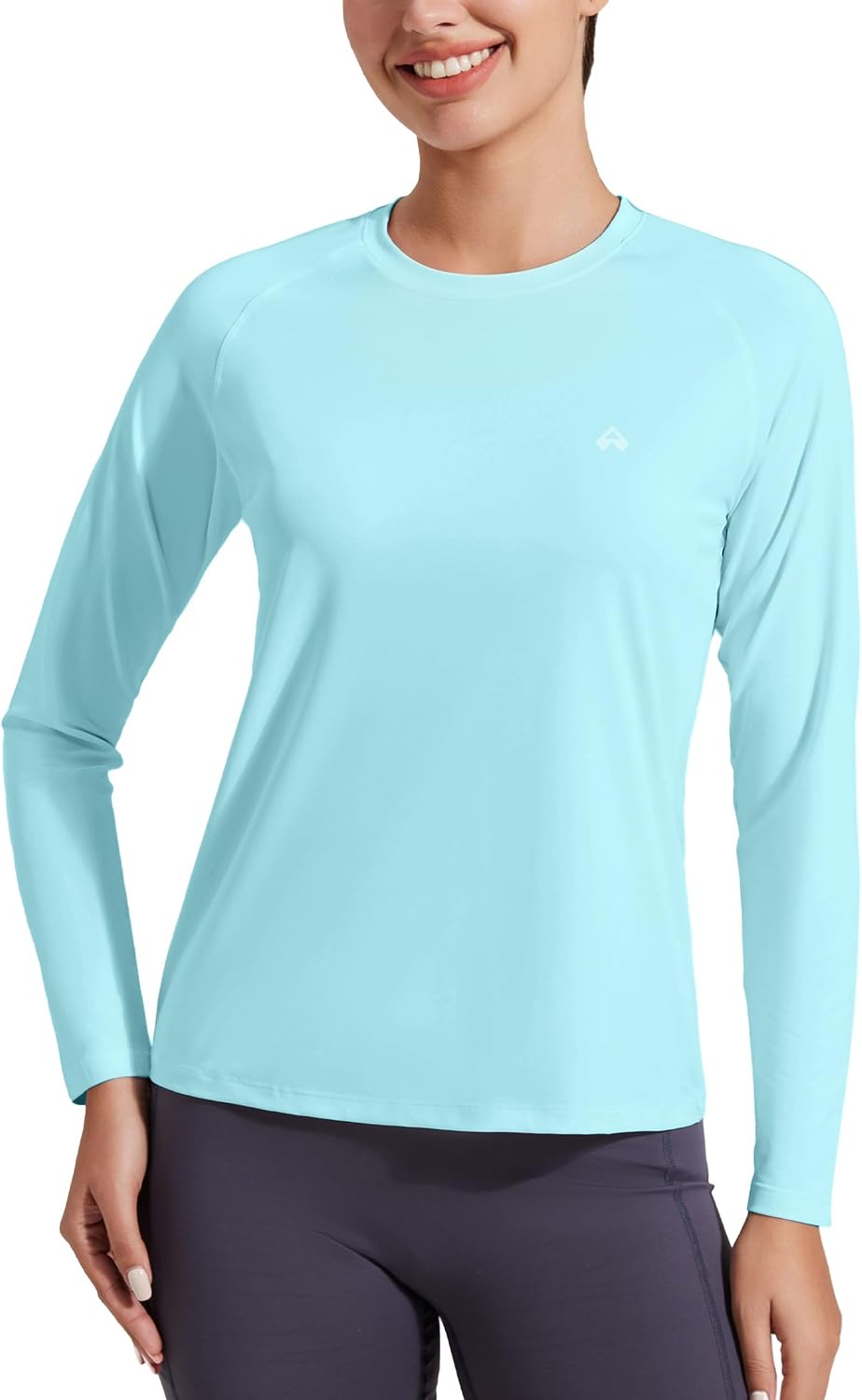 Fitted long sleeve sun shirt in {color} with UPF 50+ protection and quick-dry technology — front