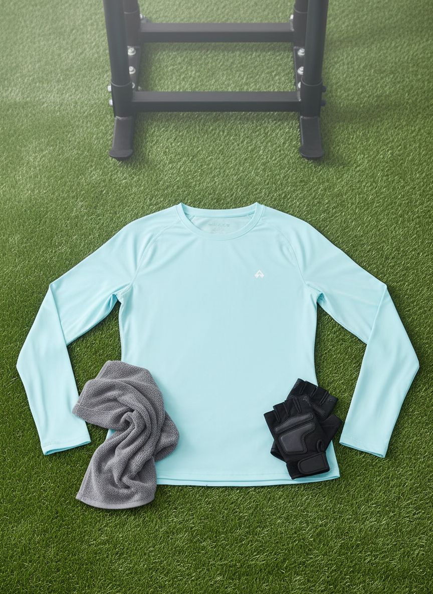 Fitted long sleeve sun shirt in {color} with UPF 50+ protection and quick-dry technology — view 6b