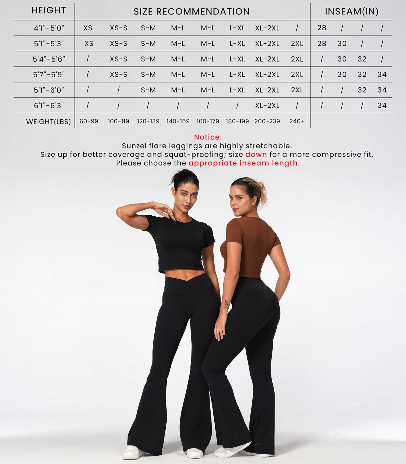 Sunzel black flare yoga leggings with four-way stretch fabric, fitted design for studio practice โ view 3
