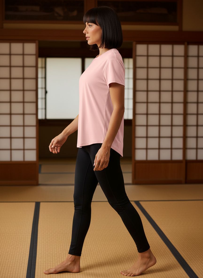 Women's {color} relaxed fit running top with moisture-wicking fabric, front view — view 2a
