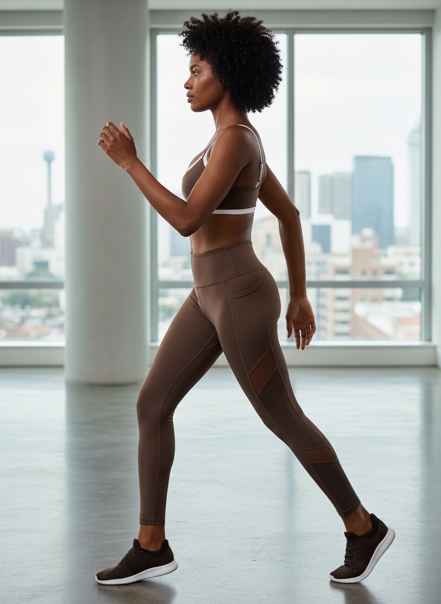 Double layered sports bra in {color} with spaghetti straps, four-way stretch fabric for yoga and workouts — view 2a
